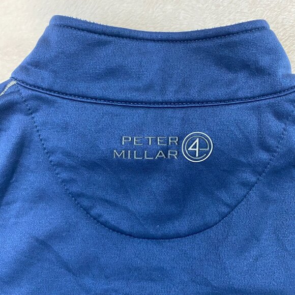 Peter Millar E4 Element Warmth Pullover Mens XL Navy Blue 1/4 Zip Golf Pocket - Picture 7 of 10